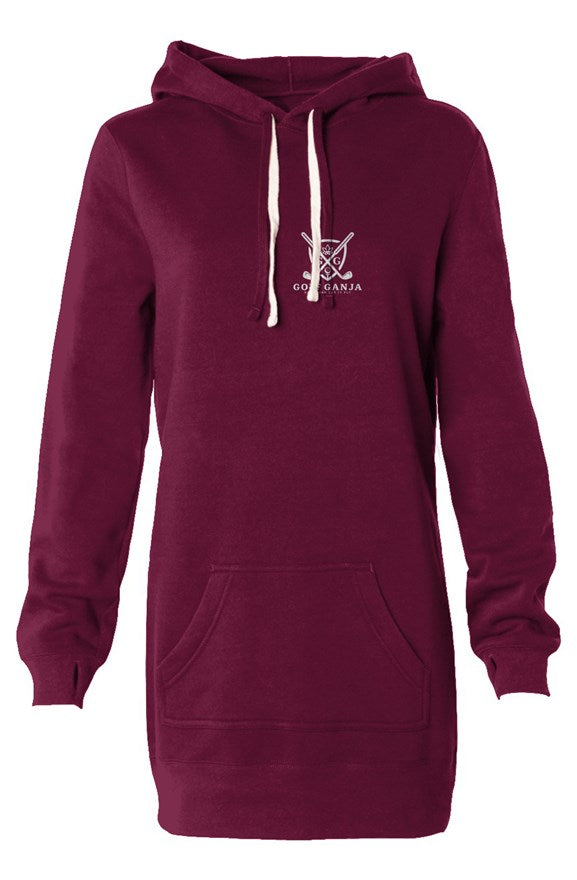 Hooded Sweatshirt Dress marooon