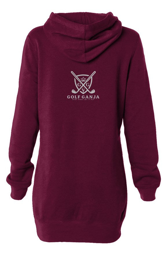 Hooded Sweatshirt Dress marooon