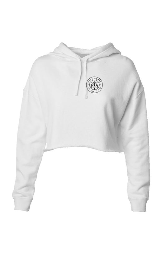 Playette Crop Hoodie - High Life - White